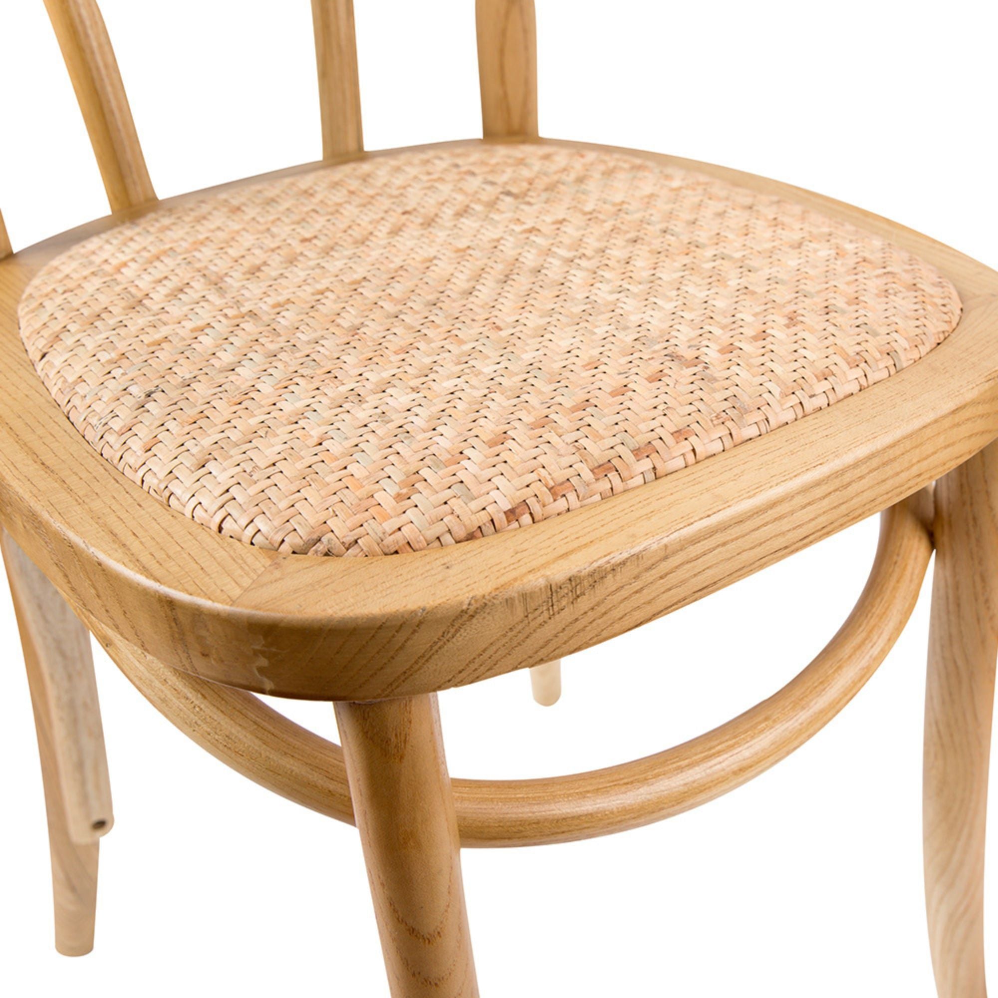 Classic Wooden Dining Chairs: Set of 4/6 with Rattan Seats - Oak Finish