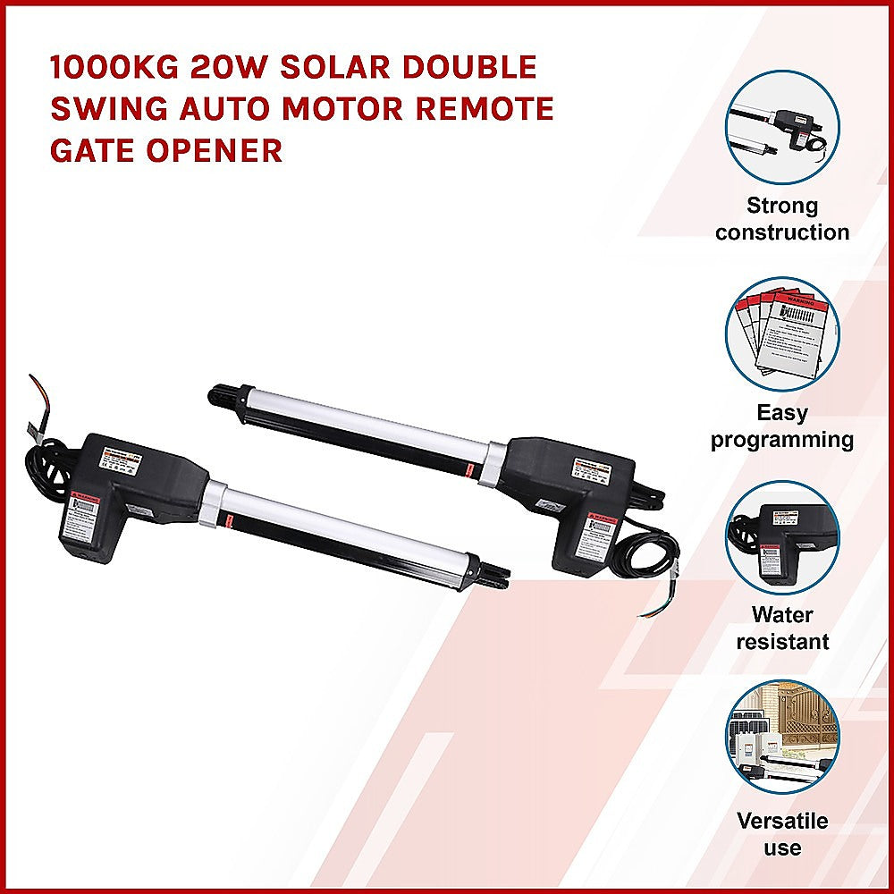 20W Solar Double Swing Auto Motor Remote Gate Opener