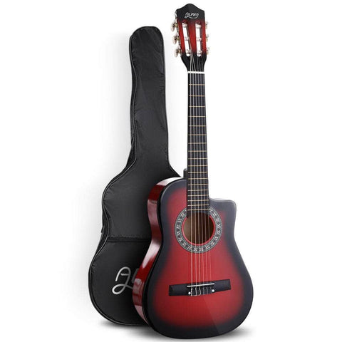 Alpha 34" Inch Guitar Classical Acoustic Cutaway Wooden Ideal Kids Gift Children 1/2 Size