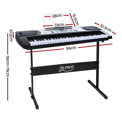 61 Keys Electronic Piano Keyboard Digital Electric W/ Stand Beginner Silver