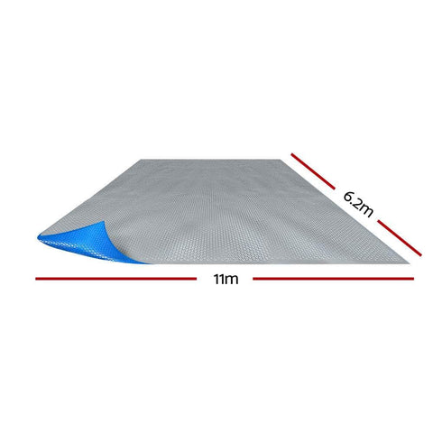 Pool Cover 11X6.2M 400 Micron Swimming Pool Solar Blanket Blue Silver