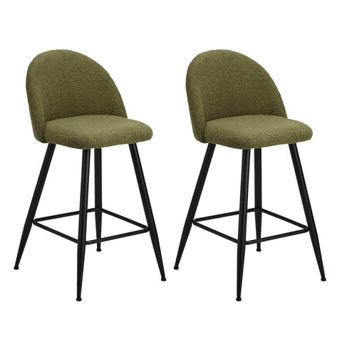 Bar Stools Kitchen Counter Stool Boucle Padded