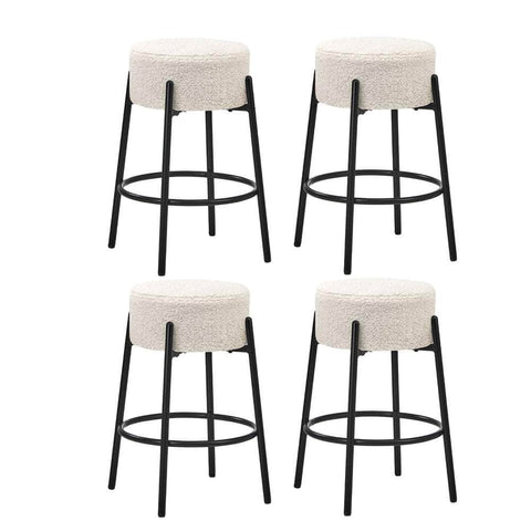 Bar Stools Kitchen Round Stool Boucle Fabric