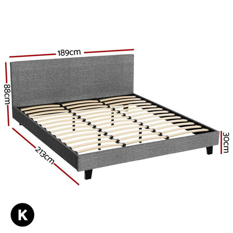 Bed Frame King/Queen Size Grey NEO