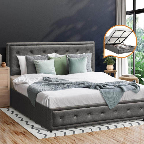 Bed Frame with Storage Space Gas Lift Bed Mattress Base