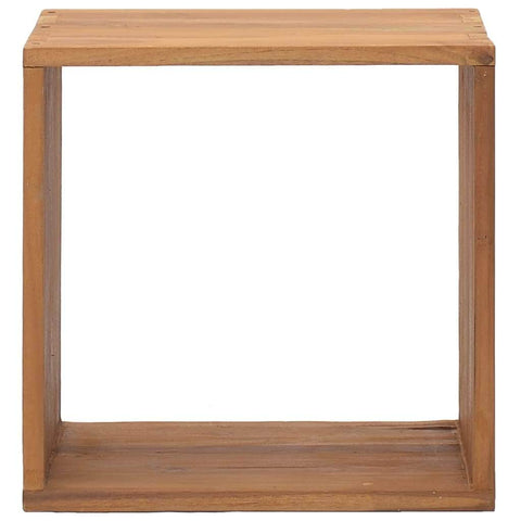 Bedside Cabinet Solid Teak Wood Cube Shape