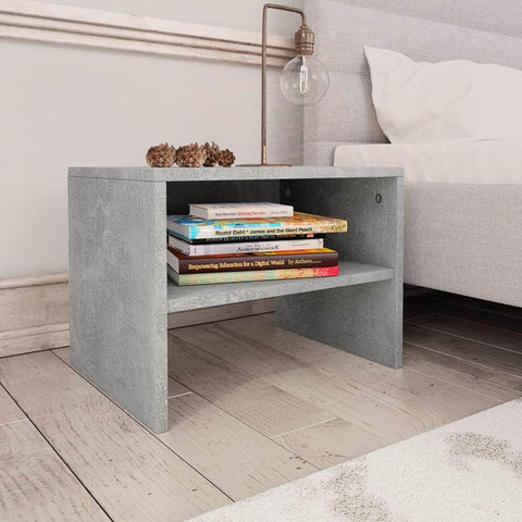 Bedside  Cabinets 2 pcs Concrete Grey Chipboard