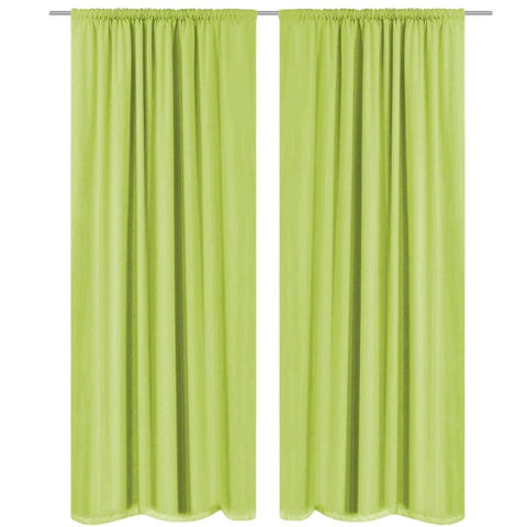 Blackout Curtains 2 pcs Double Layer  Green