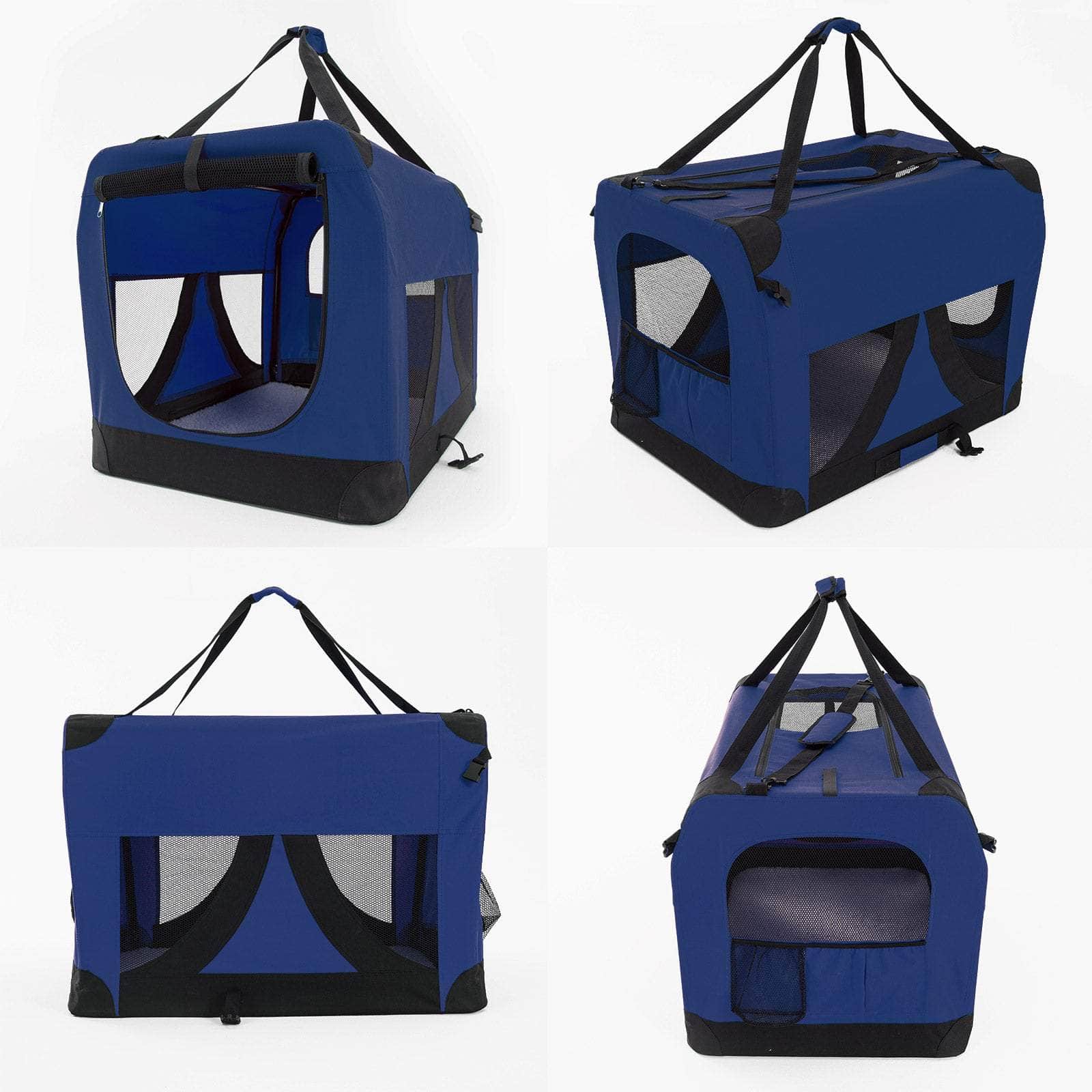 Blue Portable Soft Dog Cage Crate Carrier Xxxl