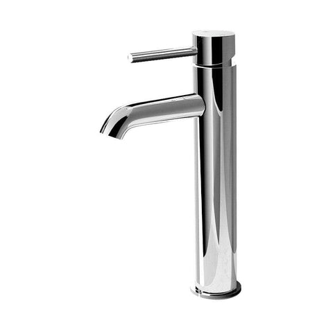 Bathroom Basin Mixer Tap Round Tall Faucet Vanity Laundry Chrome