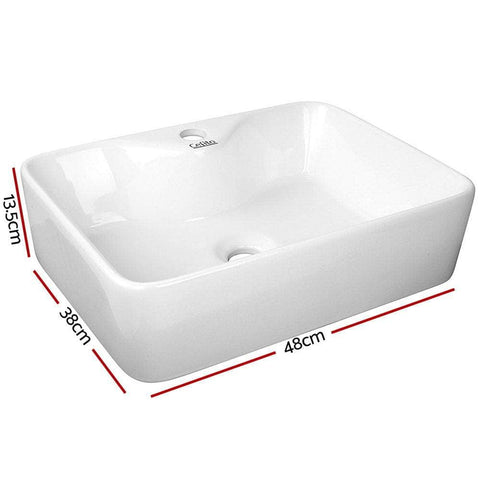 Bathroom Basin Ceramic Vanity Sink Hand Wash Bowl Extra-Large