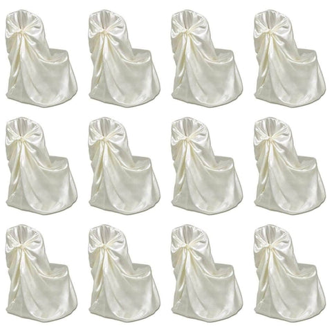 Chair Cover for Wedding Banquet 12 pcs Cream