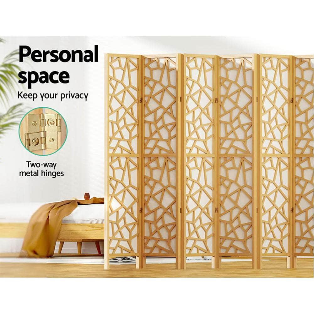 Clover Room Divider Screen Privacy Wood Dividers Stand 8 Panel Natural