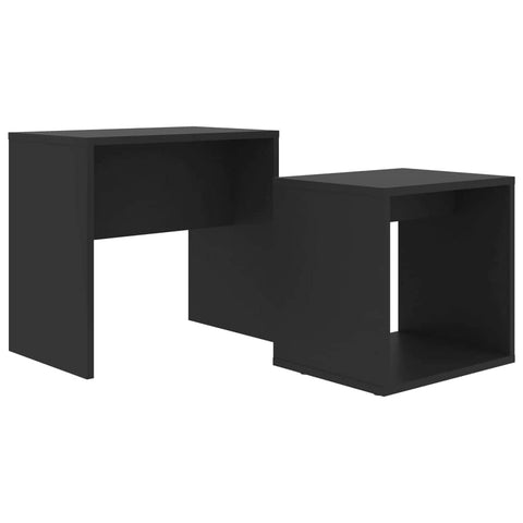 Coffee Table Set Black Chipboard