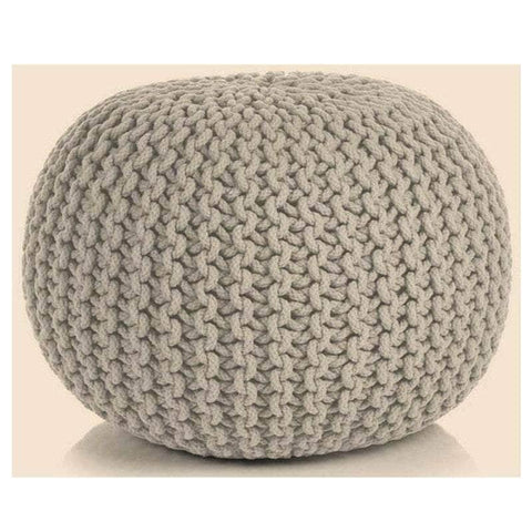 Cozy Hand-Knitted Ottoman Pouffe Footstool: Stylish Comfort