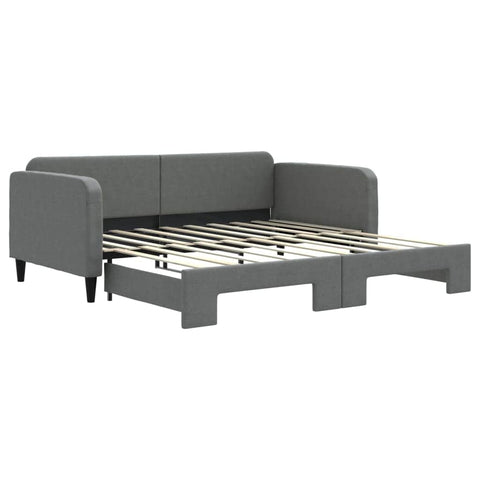 Daybed with Trundle Dark Grey Single Size