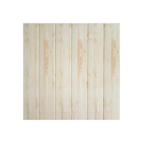 Decorative 3D Foam Wallpaper Panels Light Brown Wood 10Pcs