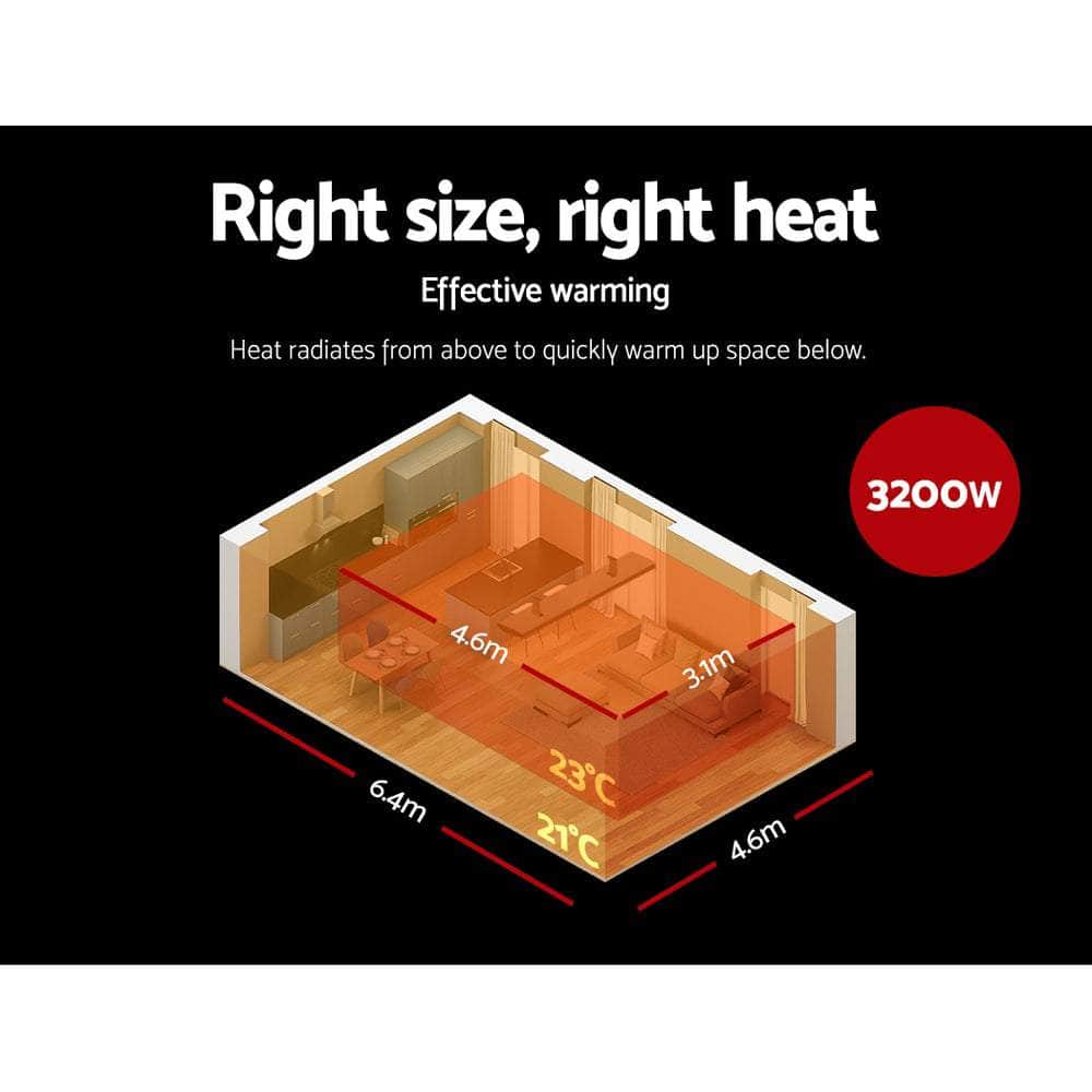 Devanti Electric Infrared Radiant Strip Heater 3200W
