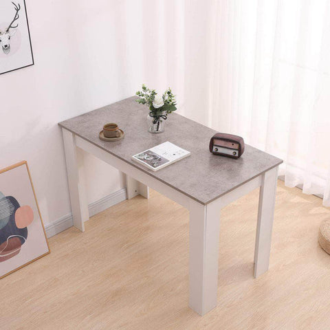Dining Table Rectangular Wooden 120M-Grey&Amp;White