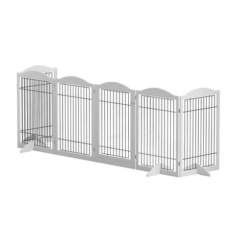 Dog Playpen Enclosure 6 Panel Pet Fence Wooden