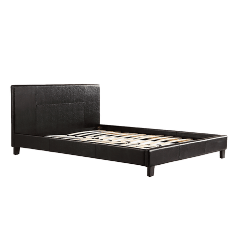 Double Pu Leather Bed Frame Black
