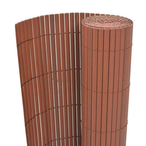 Double-Sided Garden Fence PVC  Brown