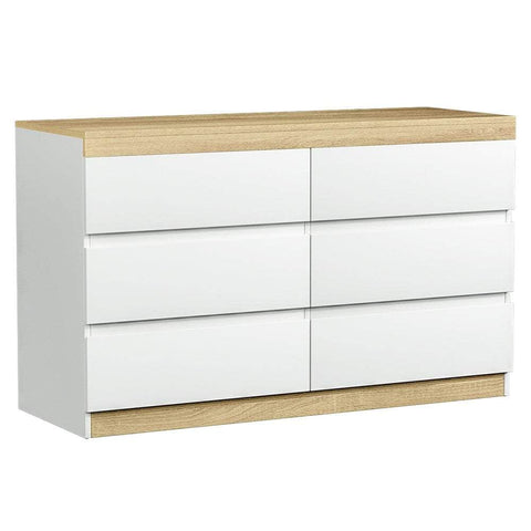 6 Chest Of Drawers Cabinet Dresser Table Tallboy Storage Bedroom White