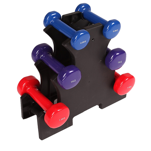 6-Piece Dumbbell Set With Rack