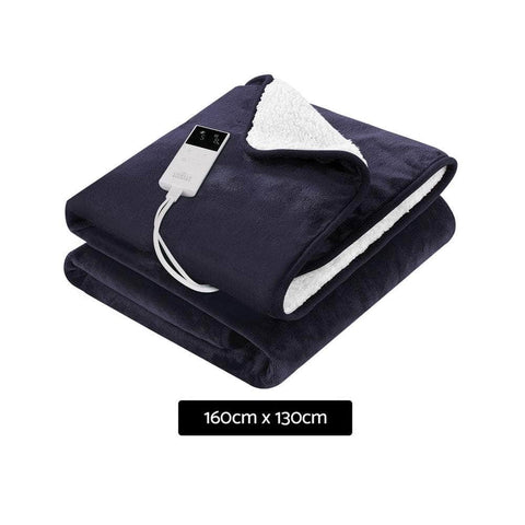 Electric Throw Rug Heated Blanket Charcoal/Green