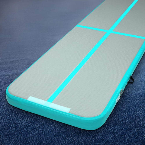 3M X 1M Air Track Mat Gymnastic Tumbling Mint Green And Grey