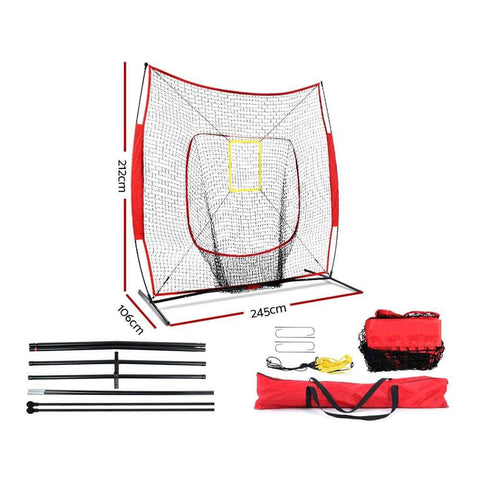 7Ft Baseball Net Pitching Kit With Stand Softball Training Aid Sports