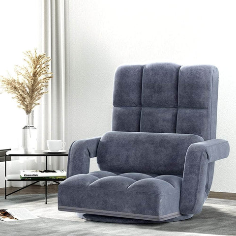 Floor Sofa Bed Lounge Chair Recliner Chaise Chair Swivel Charcoal
