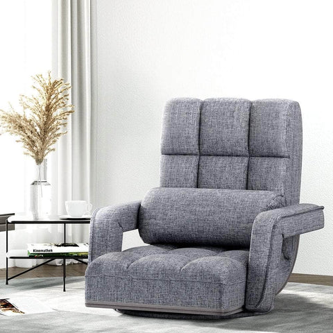 Floor Sofa Bed Lounge Chair Recliner Chaise Chair Swivel Grey