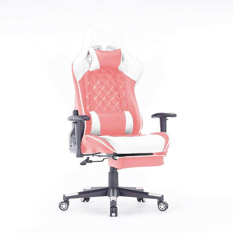 Gaming Chair Ergonomic Racing Chair Reclining Gaming Pink White