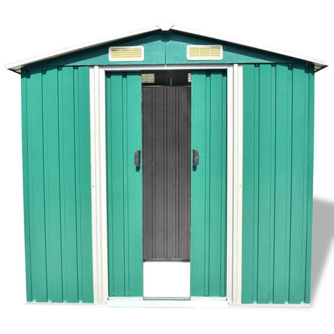 Garden Storage Shed Green Metal