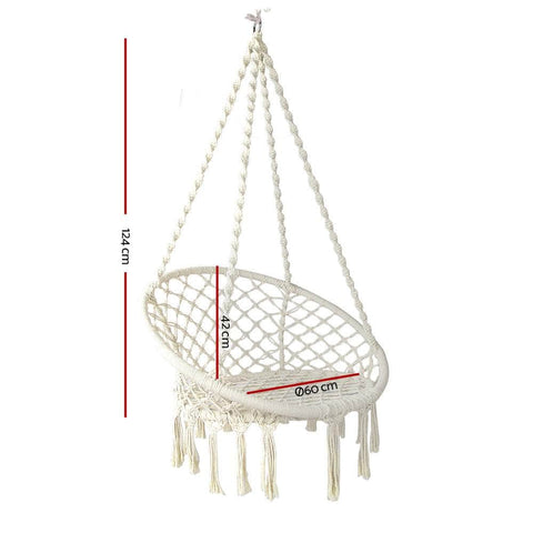 Gardeon Hammock Chair Swing Bed Relax Rope Portable Outdoor Hanging Indoor 124CM