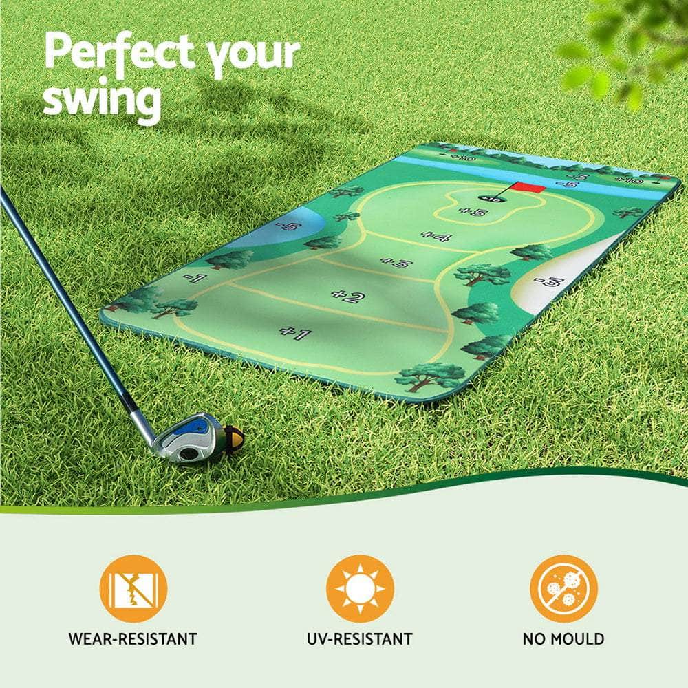 Golf Chipping Game Mat Indoor Outdoor Practice Training Aid Set