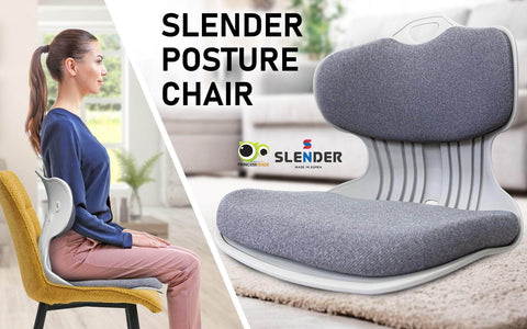 Grey Slender Chair Posture Correction Seat Floor Lounge Stackable