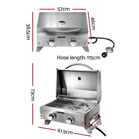 Portable Gas Bbq Grill 2 Burners