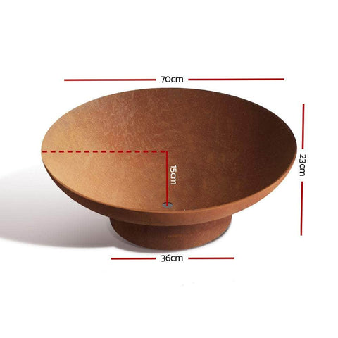 Fire Pit Bowl Cast Iron Rustic 70Cm