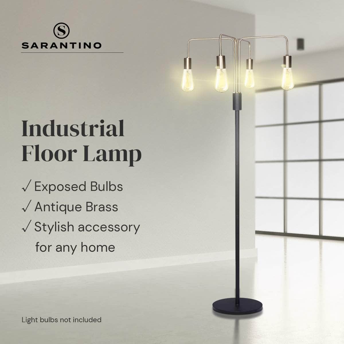 Illuminate Your Space: 4-Light Industrial Floor Lamp