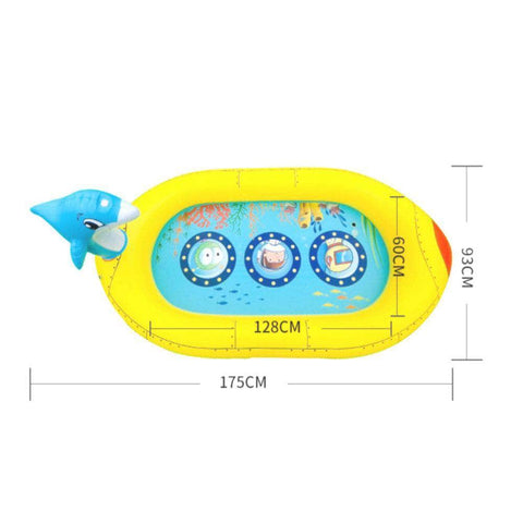Inflatable Sprinkler Pool For Kids - Submarine