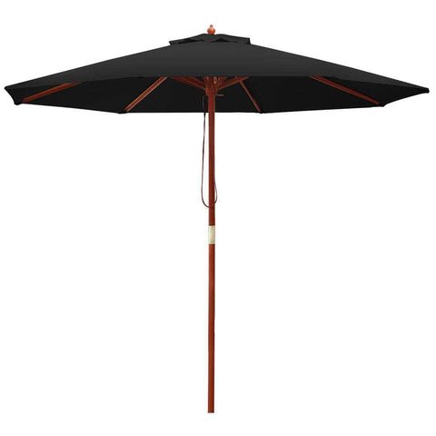 2.7M Outdoor Umbrella Pole Umbrellas Beach Garden Sun Stand Patio Black