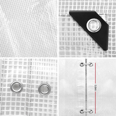 Tarp Tarpaulin 9X12M Canvas Heavy Duty Camping Cover Clear