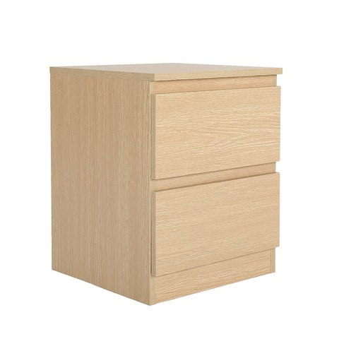 Bedside Table Storage Nightstand 2 Drawer - Joss Oak