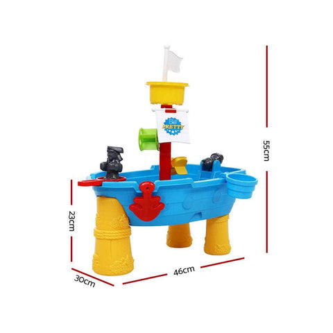 Kids Beach Sand and Water Toys Outdoor Table Pirate Ship Childrens Sandpit