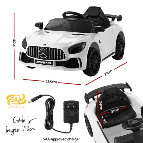 Kids Electric Ride On Car Mercedes-Benz Amg Gtr, White