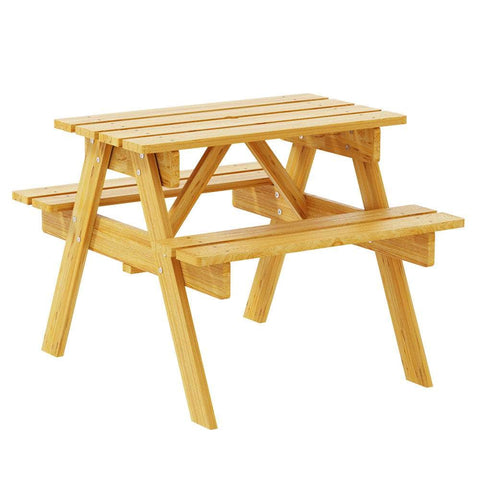 Kids Outdoor Table and Chairs Picnic Bench Seat Children Wooden Indoor