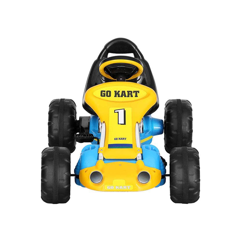 Kids Pedal Go Kart Ride On Toys Racing Car Plastic Tyre Black/Blue