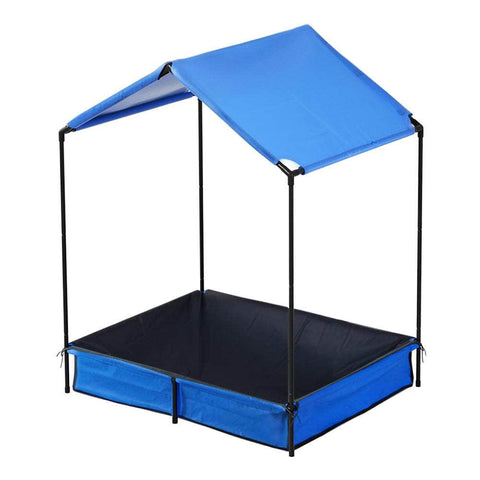 Kids Metal Sandbox With Canopy Cover